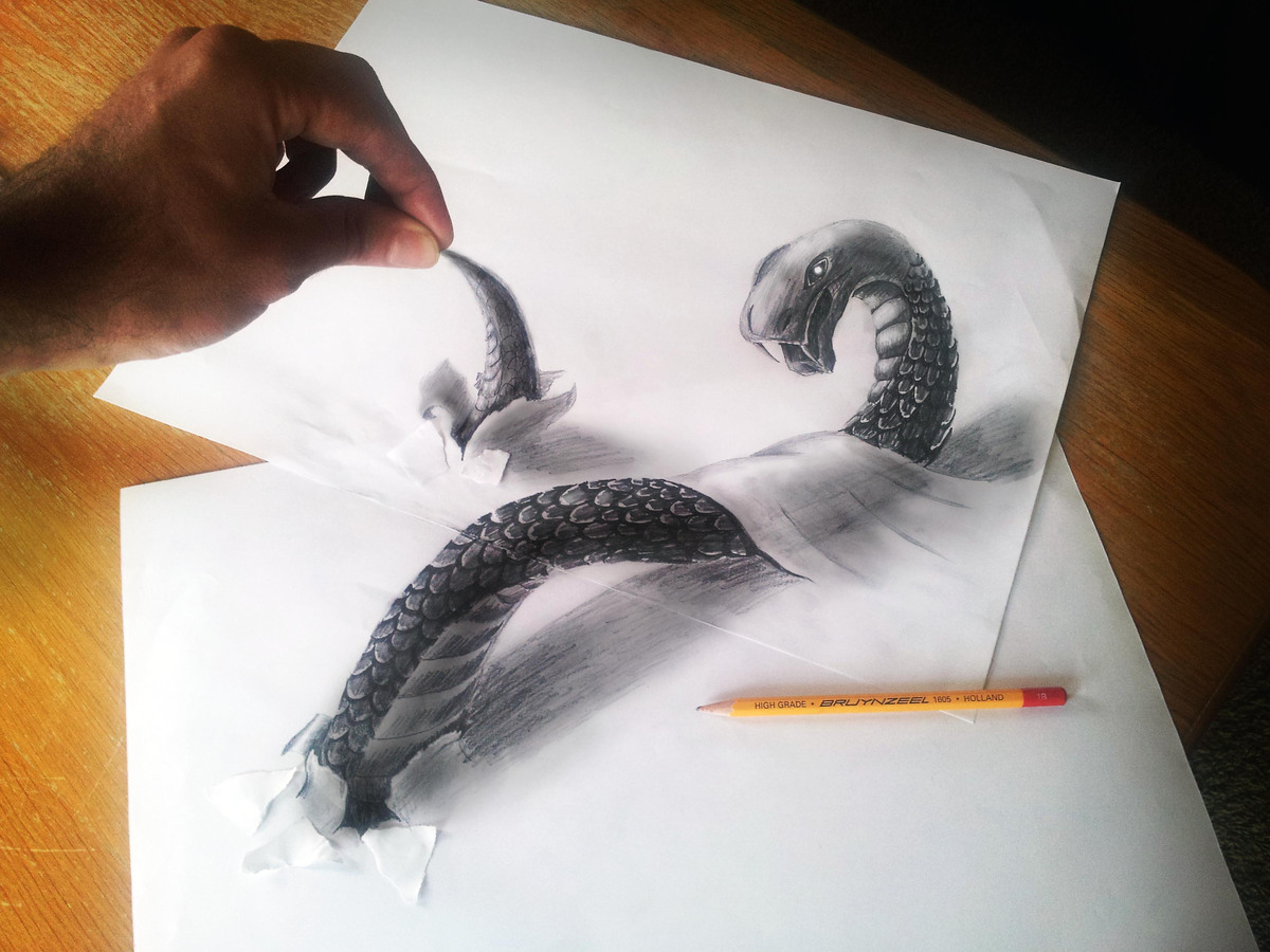 Trick Art - Drawing a Giraffe in a Hole - 3D Illusion on Paper - YouTube